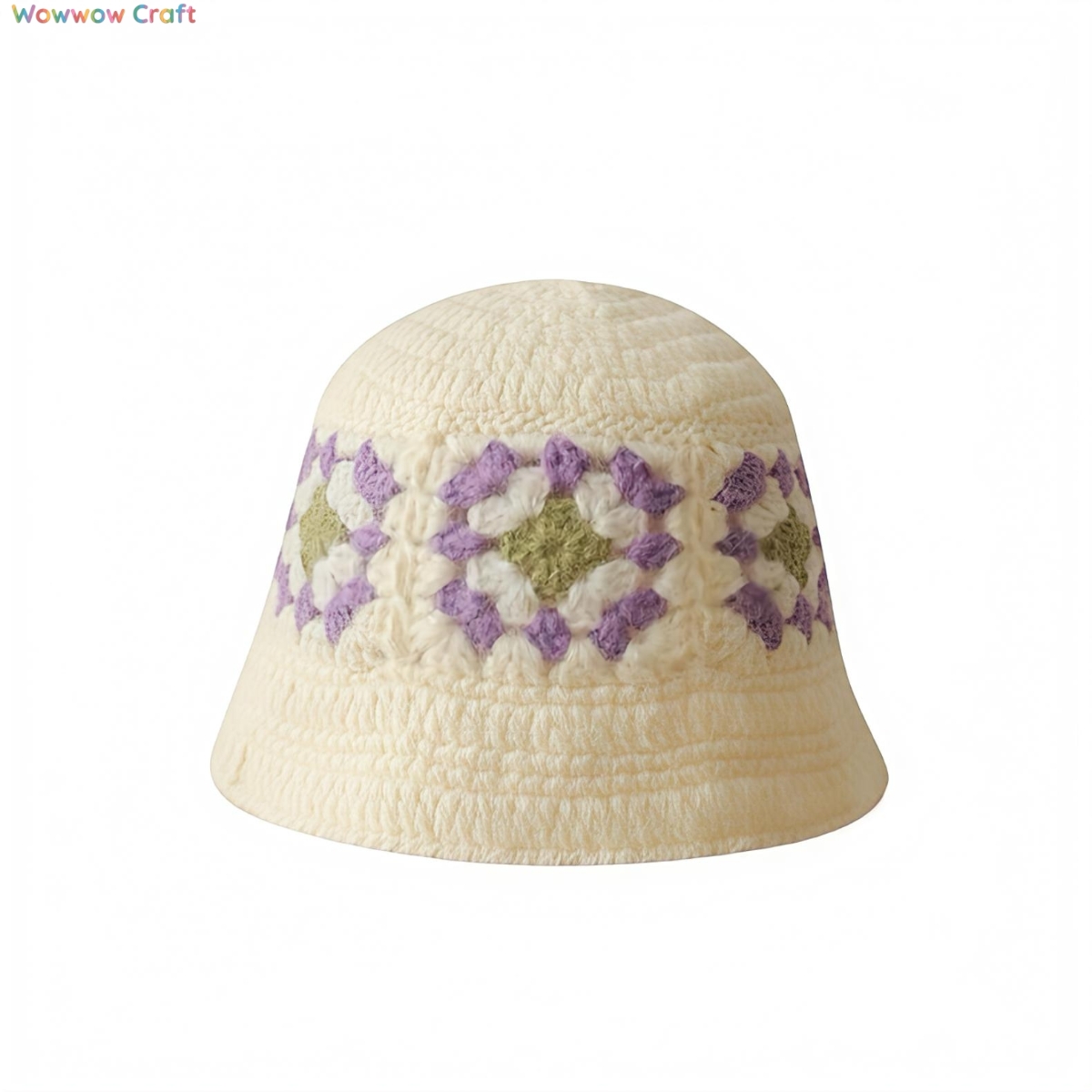Crochet Hat,Granny Square Crocheted Bucket Hat - Crochet Hat